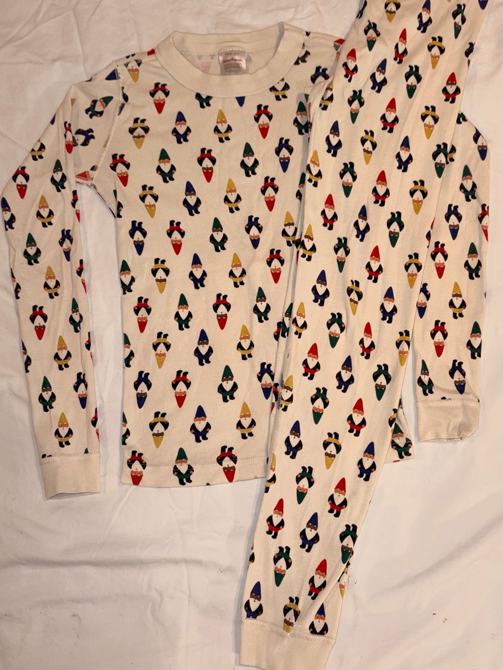 Hanna Andersson 100% organic cotton Christmas Gnome Pajamas sz 10 EUC